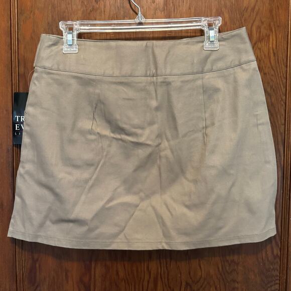 Vintage Deadstock Tracey Evans Limited Stretch Belted Mini Skirt Khaki Y2K 11 - Picture 3 of 6